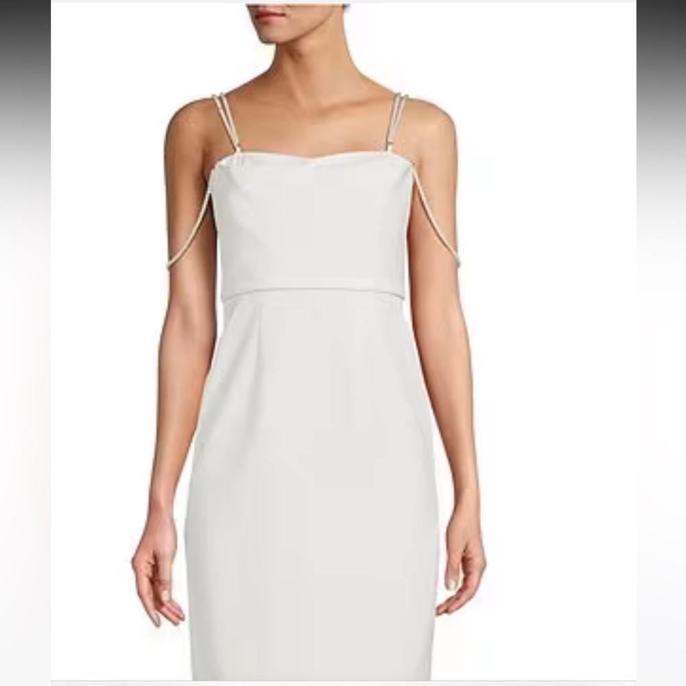 ANTONIO MELANI White Midi Slip Dress with Delicate Straps - Picture 2 of 13